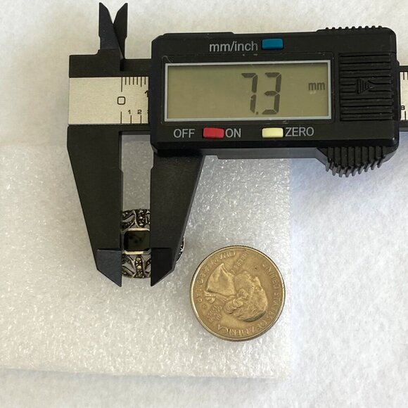 Sterling Silver 925 Dainty 0.89" Oval Black Onyx & Marcasite Brooch - Picture 16 of 16